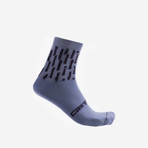 Calcetines Castelli AERO PRO W 9 CM Mujer Morados Blancos | 708439-SQB