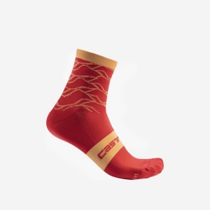 Calcetines Castelli CLIMBER'S 3.0 12 CM Mujer Naranjas | 976345-TBR