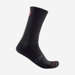 Calcetines Castelli RACING STRIPE 18 Hombre Negros | 064759-TDS