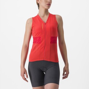 Camiseta Castelli ANIMA 4 SLEEVELESS Mujer Naranjas | 051287-TNG