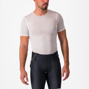 Capa Base Castelli PRO MESH 2.0 SHORT SLEEVE Hombre Blancos | 579423-NAZ