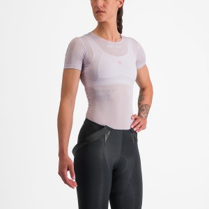 Capa Base Castelli PRO MESH W SHORT SLEEVE Mujer Morados Blancos | 481709-NLO