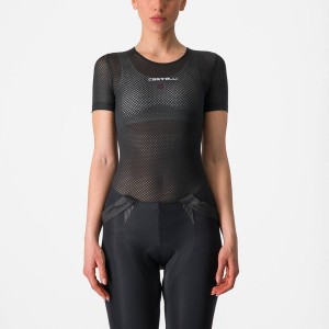 Capa Base Castelli PRO MESH W SHORT SLEEVE Mujer Negros | 460392-FXL