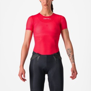 Capa Base Castelli PRO MESH W SHORT SLEEVE Mujer Rojos | 542936-PMI