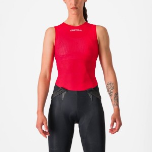 Capa Base Castelli PRO MESH W SLEEVELESS Mujer Rojos | 839025-CKN