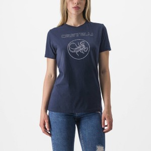 Casual Castelli PEDALARE TEE Mujer Azules | 095178-SWV