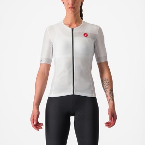 Trajes Castelli FREE SPEED 2 W RACE TOP Mujer Blancos Negros | 206957-DWP