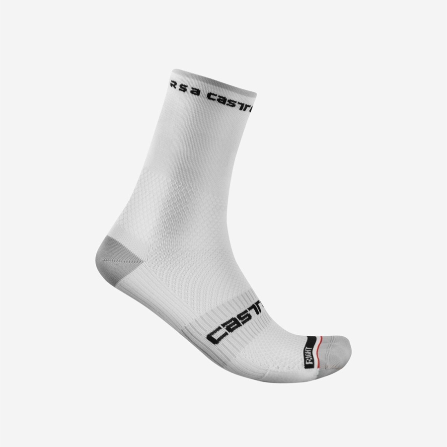 Calcetines Castelli ROSSO CORSA PRO 15 Hombre Blancos | 509362-EMR