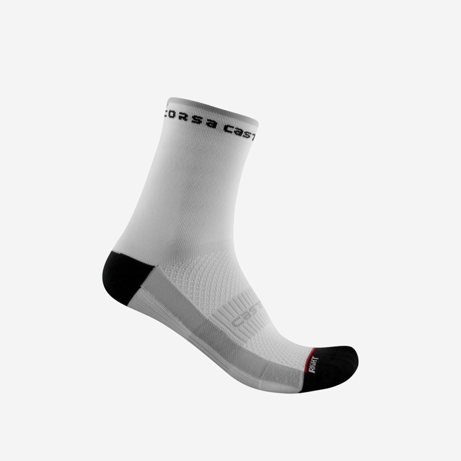 Calcetines Castelli ROSSO CORSA W 11 Mujer Blancos Negros | 276501-DVG