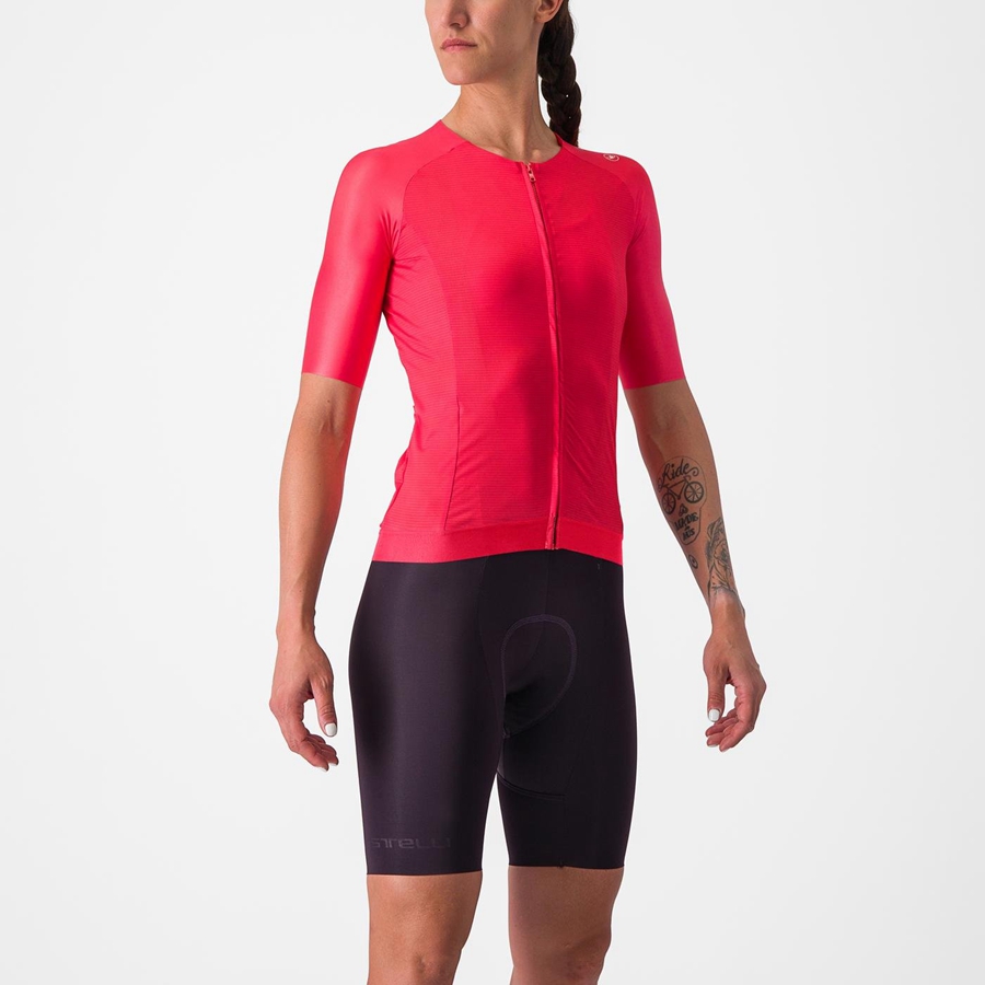 Camiseta Castelli AERO PRO 7.0 W Mujer Rojos | 374921-GVT