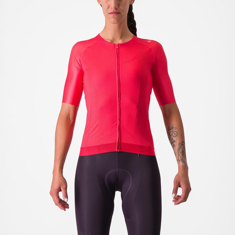 Camiseta Castelli AERO PRO 7.0 W Mujer Rojos | 374921-GVT