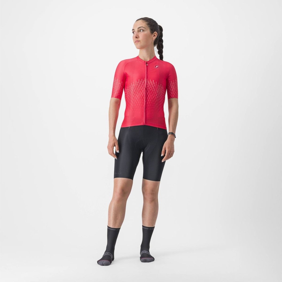 Camiseta Castelli AERO PRO W Mujer Rojos | 130758-RUS