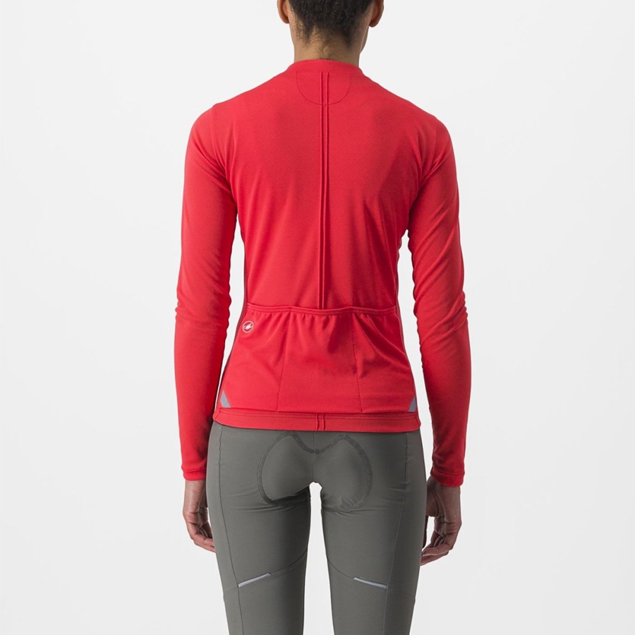 Camiseta Castelli ANIMA 4 LONG SLEEVE Mujer Rojos | 271869-ULE