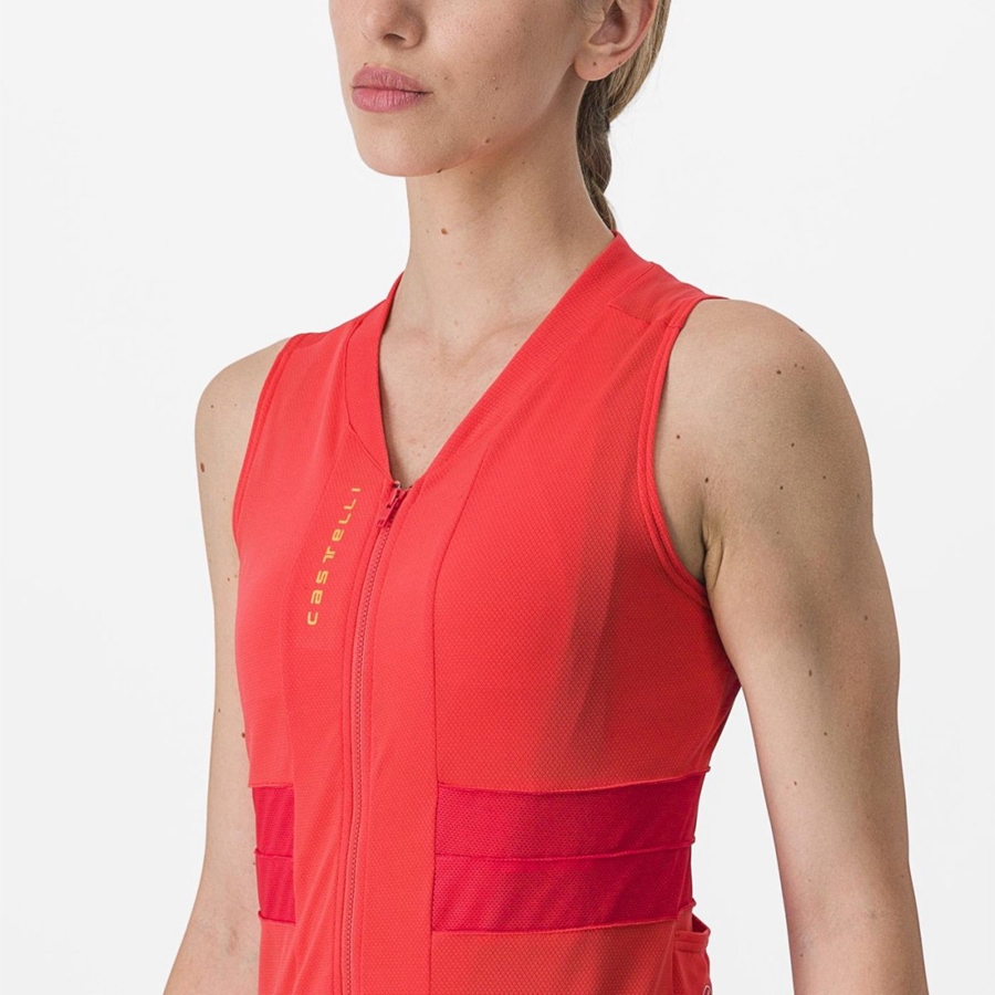 Camiseta Castelli ANIMA 4 SLEEVELESS Mujer Naranjas | 051287-TNG