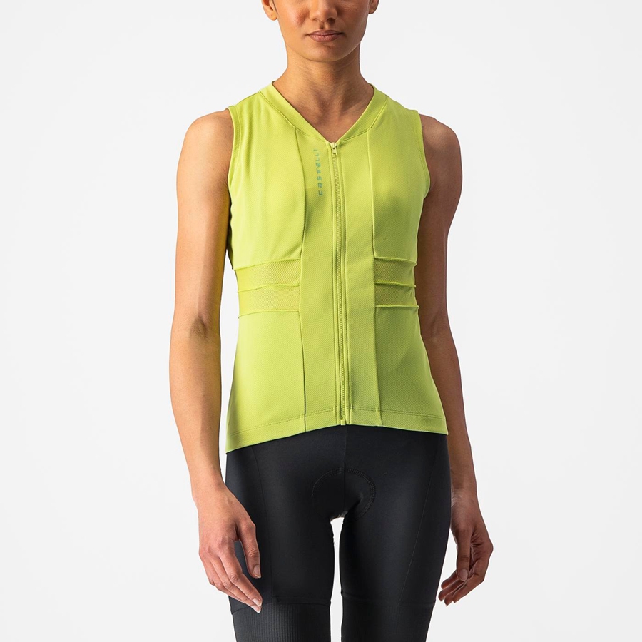 Camiseta Castelli ANIMA 4 SLEEVELESS Mujer Verdes Claro | 198205-MIL