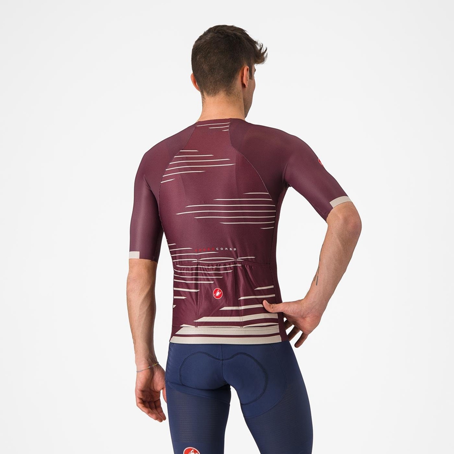 Camiseta Castelli CLIMBER'S 4.0 Hombre Vino Oscuro Plateados | 305149-FUG