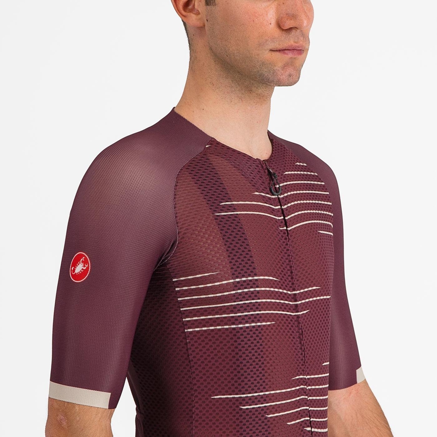 Camiseta Castelli CLIMBER'S 4.0 Hombre Vino Oscuro Plateados | 305149-FUG