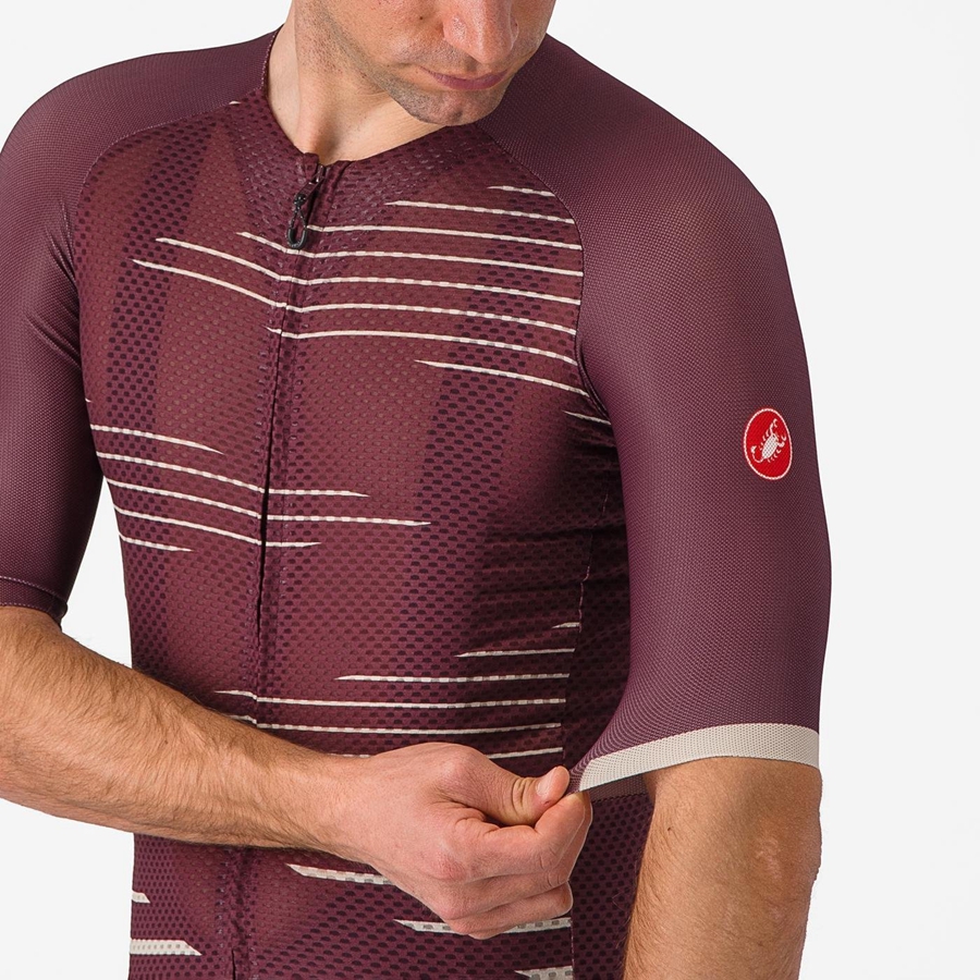 Camiseta Castelli CLIMBER'S 4.0 Hombre Vino Oscuro Plateados | 305149-FUG