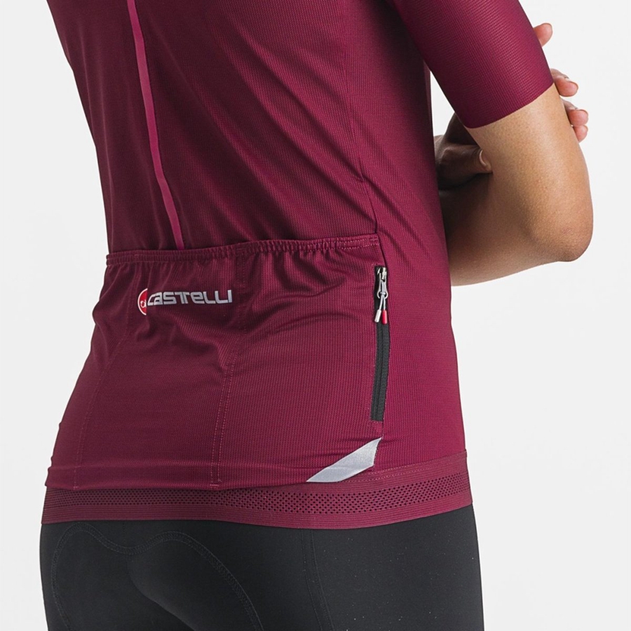 Camiseta Castelli ENDURANCE W Mujer Vino | 340612-QYC