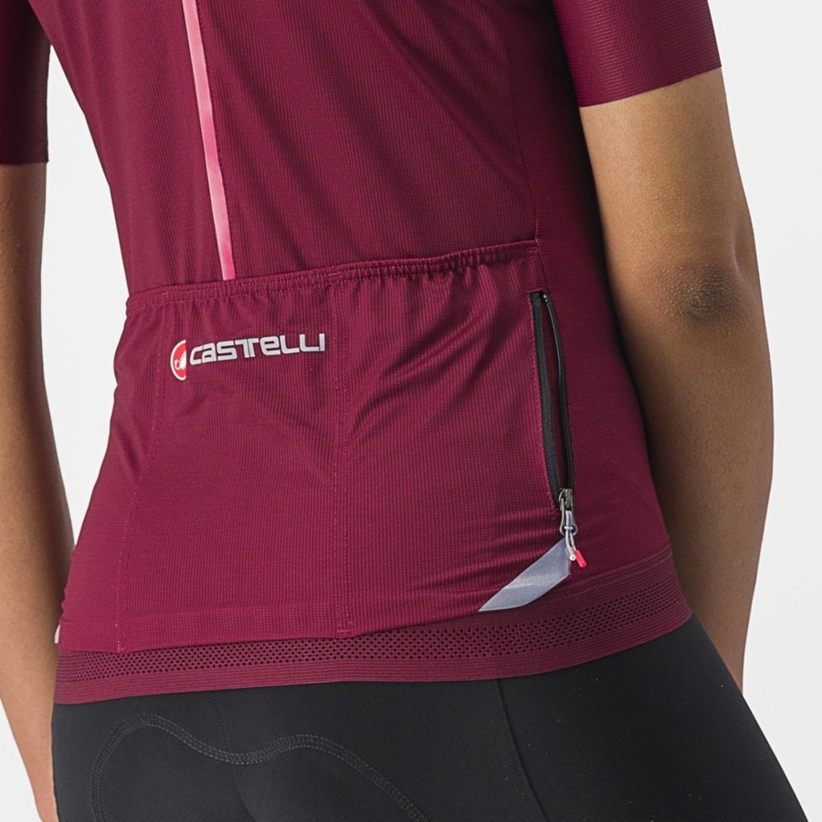 Camiseta Castelli ENDURANCE W Mujer Vino | 340612-QYC