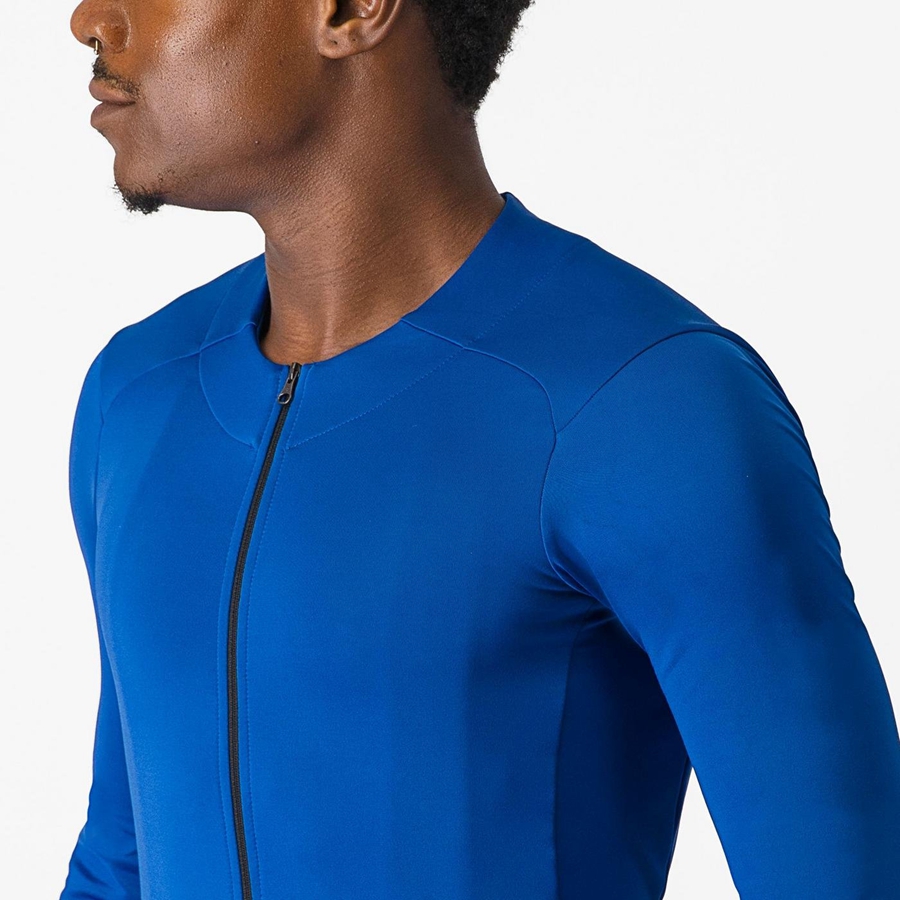 Camiseta Castelli FLY LS Hombre Azules | 041582-YAF