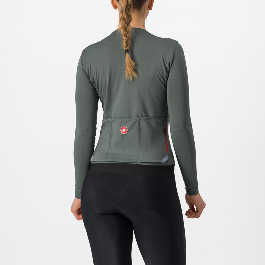 Camiseta Castelli FLY LS W Mujer Grises | 024157-GTO