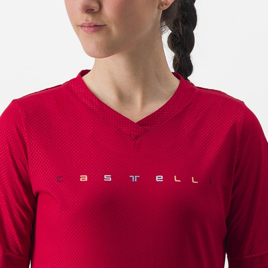 Camiseta Castelli TRAIL TECH 2 W TEE Mujer Rojos Oscuro | 460935-WEQ