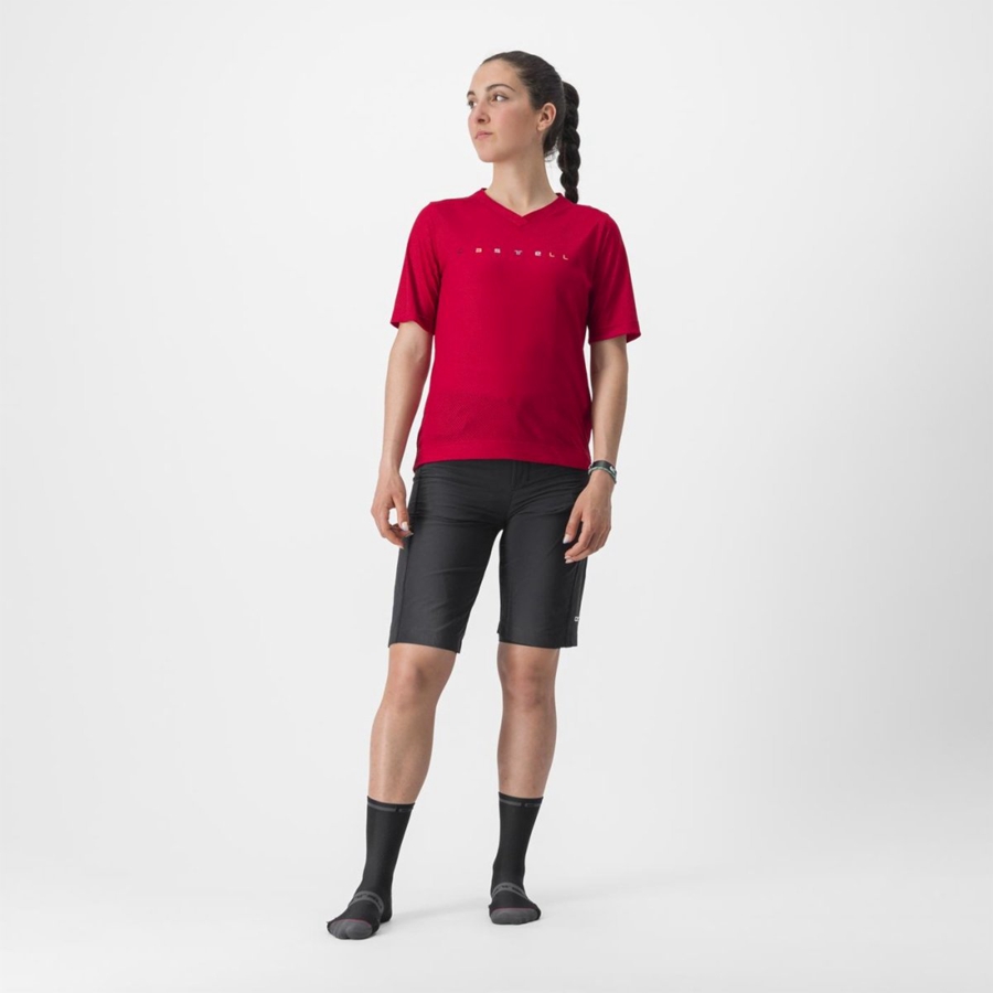 Camiseta Castelli TRAIL TECH 2 W TEE Mujer Rojos Oscuro | 460935-WEQ