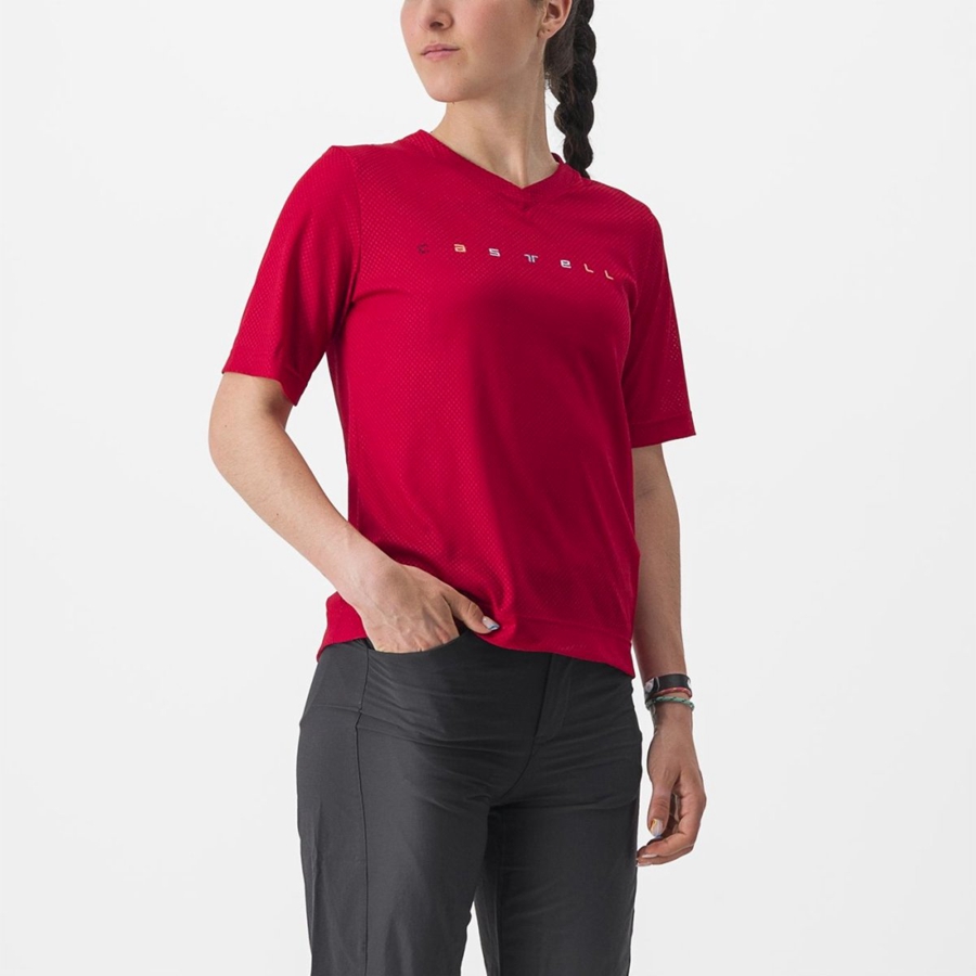 Camiseta Castelli TRAIL TECH 2 W TEE Mujer Rojos Oscuro | 460935-WEQ