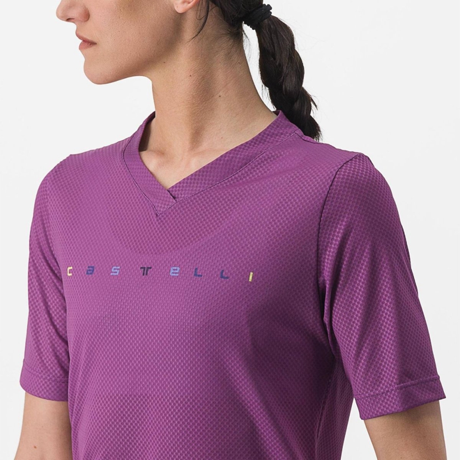 Camiseta Castelli TRAIL TECH 2 W TEE Mujer Morados | 549072-YAG