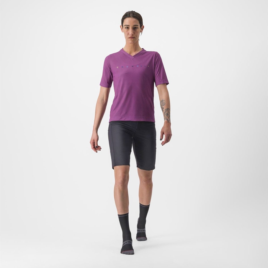 Camiseta Castelli TRAIL TECH 2 W TEE Mujer Morados | 549072-YAG