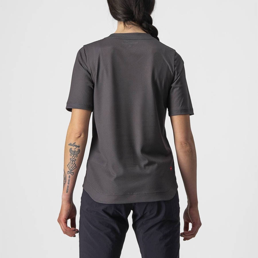 Camiseta Castelli TRAIL TECH W TEE Mujer Grises Oscuro | 546321-VJP