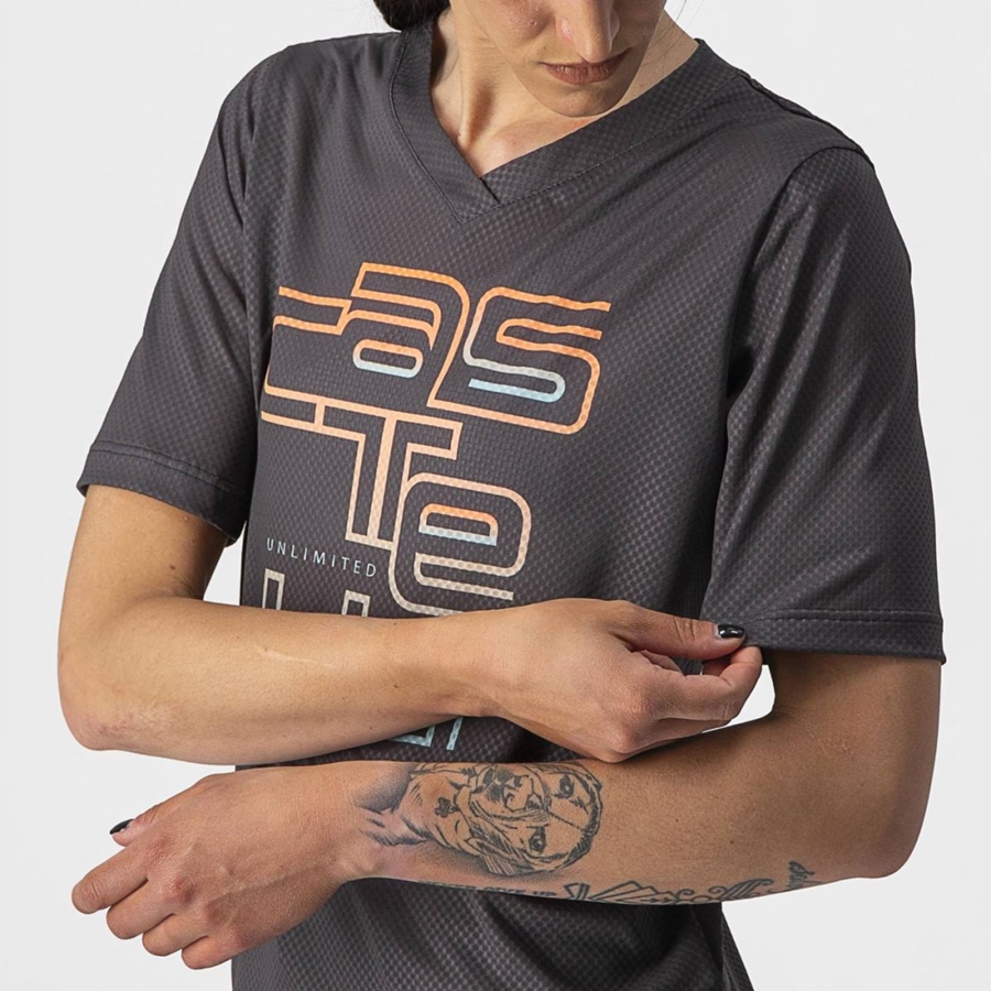 Camiseta Castelli TRAIL TECH W TEE Mujer Grises Oscuro | 546321-VJP