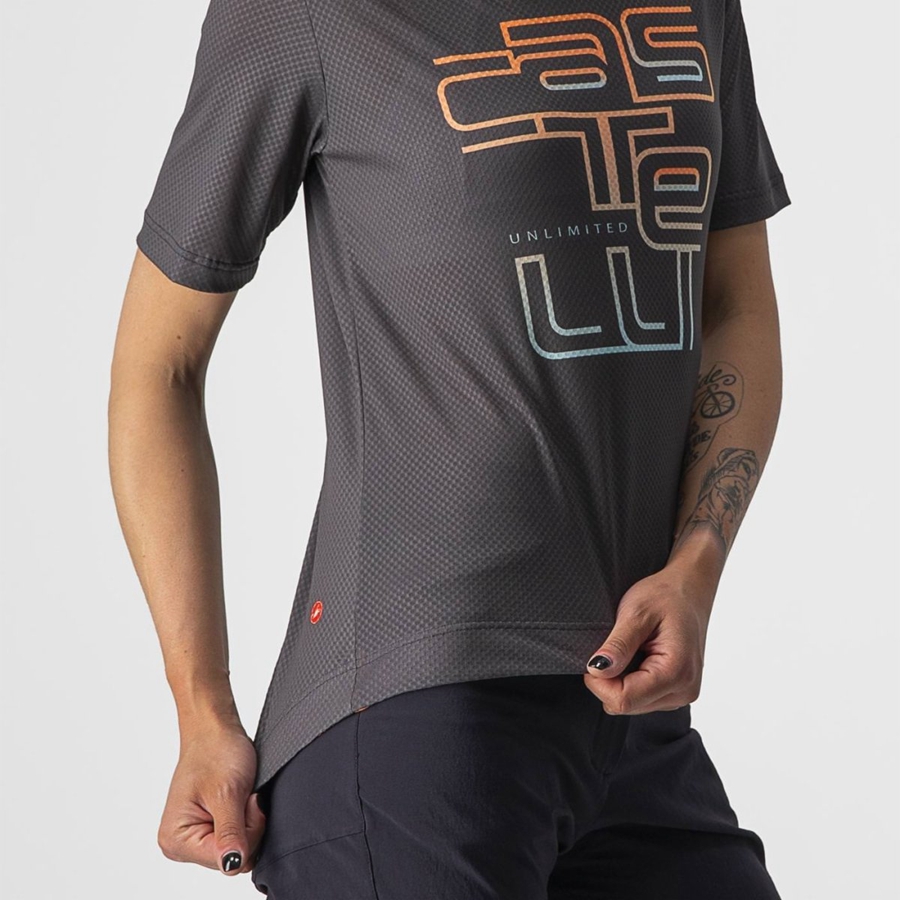 Camiseta Castelli TRAIL TECH W TEE Mujer Grises Oscuro | 546321-VJP