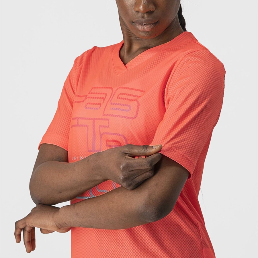 Camiseta Castelli TRAIL TECH W TEE Mujer Coral | 293541-DOT