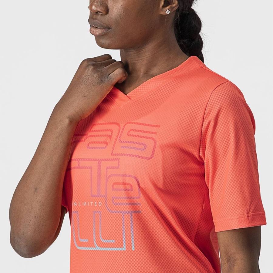 Camiseta Castelli TRAIL TECH W TEE Mujer Coral | 293541-DOT