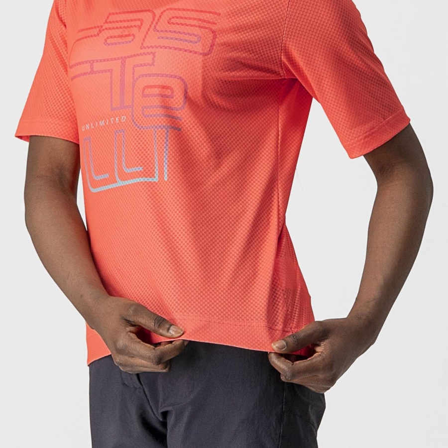 Camiseta Castelli TRAIL TECH W TEE Mujer Coral | 293541-DOT