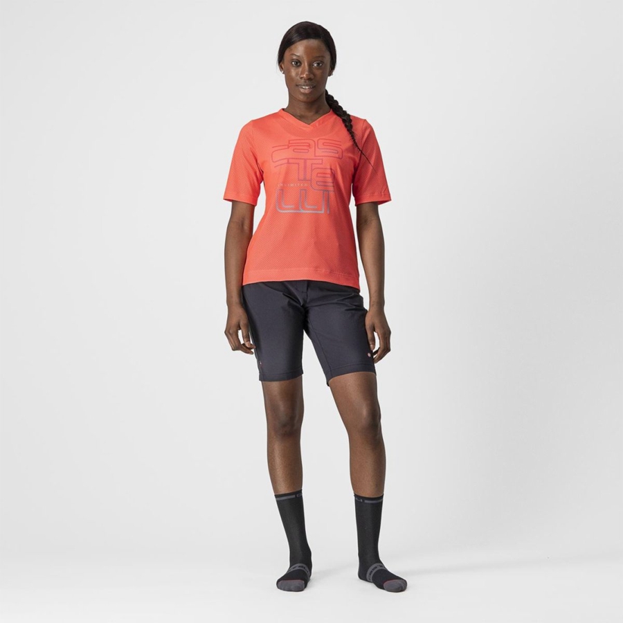 Camiseta Castelli TRAIL TECH W TEE Mujer Coral | 293541-DOT