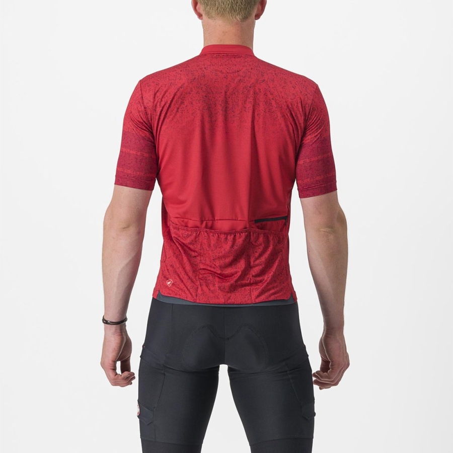 Camiseta Castelli UNLIMITED TERRA Hombre Rojos Oscuro | 709386-LYS