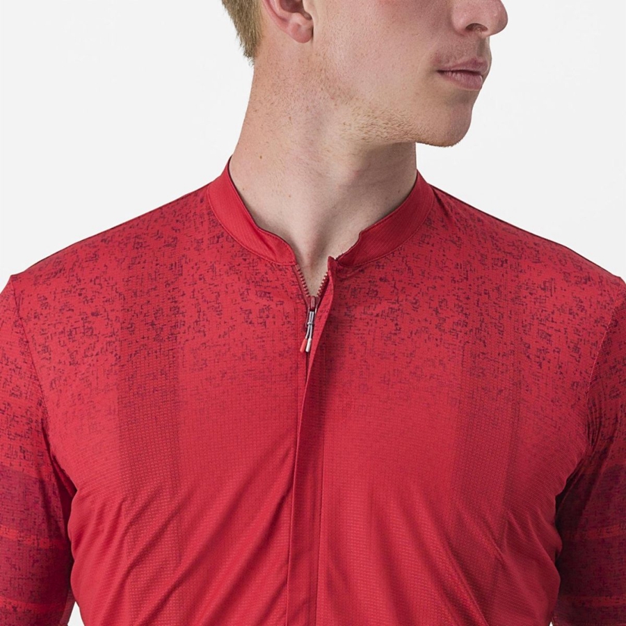 Camiseta Castelli UNLIMITED TERRA Hombre Rojos Oscuro | 709386-LYS