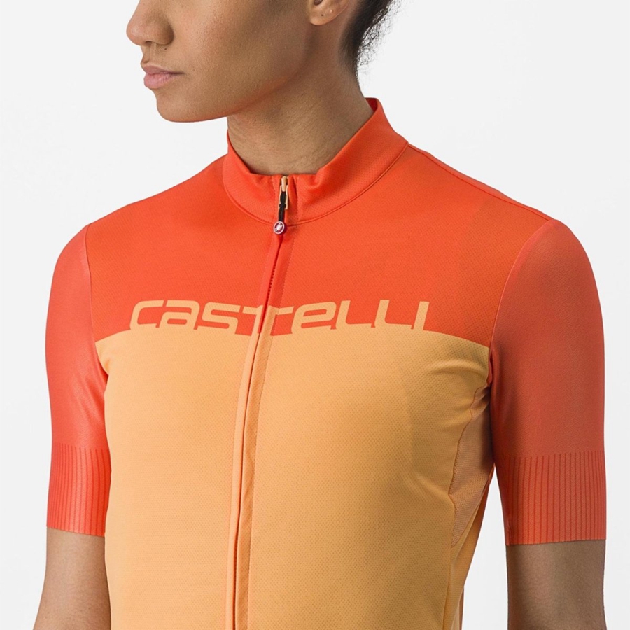 Camiseta Castelli VELOCISSIMA Mujer Naranjas Rojos Oscuro | 492658-UVB