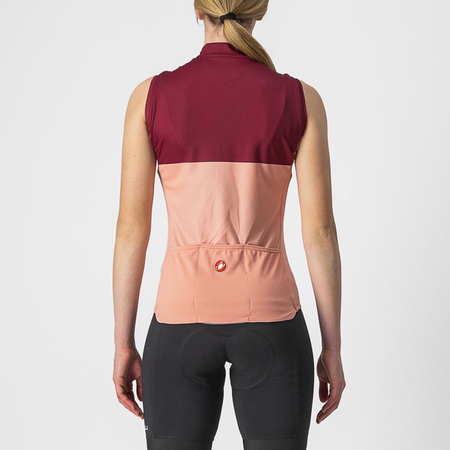 Camiseta Castelli VELOCISSIMA SLEEVELESS Mujer Rosas Vino | 780945-DRB