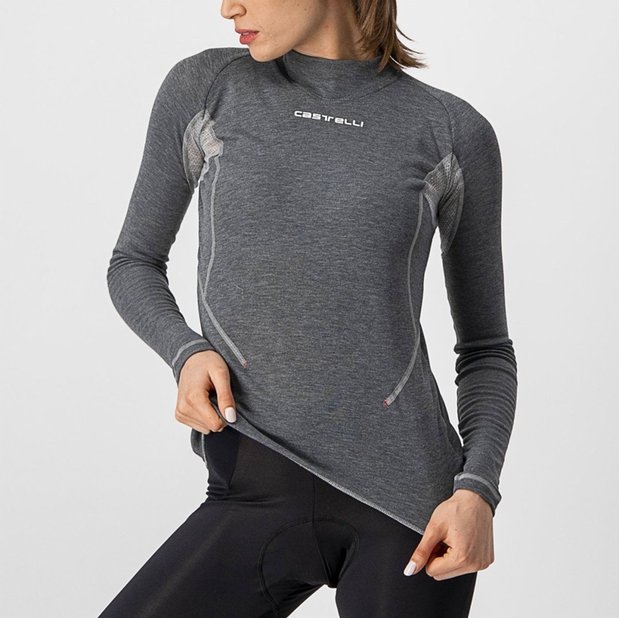 Capa Base Castelli FLANDERS 2 W WARM LONG SLEEVE Mujer Grises | 985361-BVE