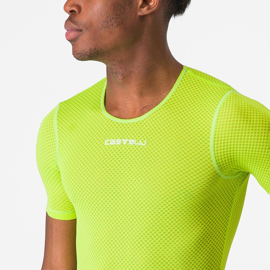 Capa Base Castelli PRO MESH 2.0 SHORT SLEEVE Hombre Verdes Claro | 693718-XPB