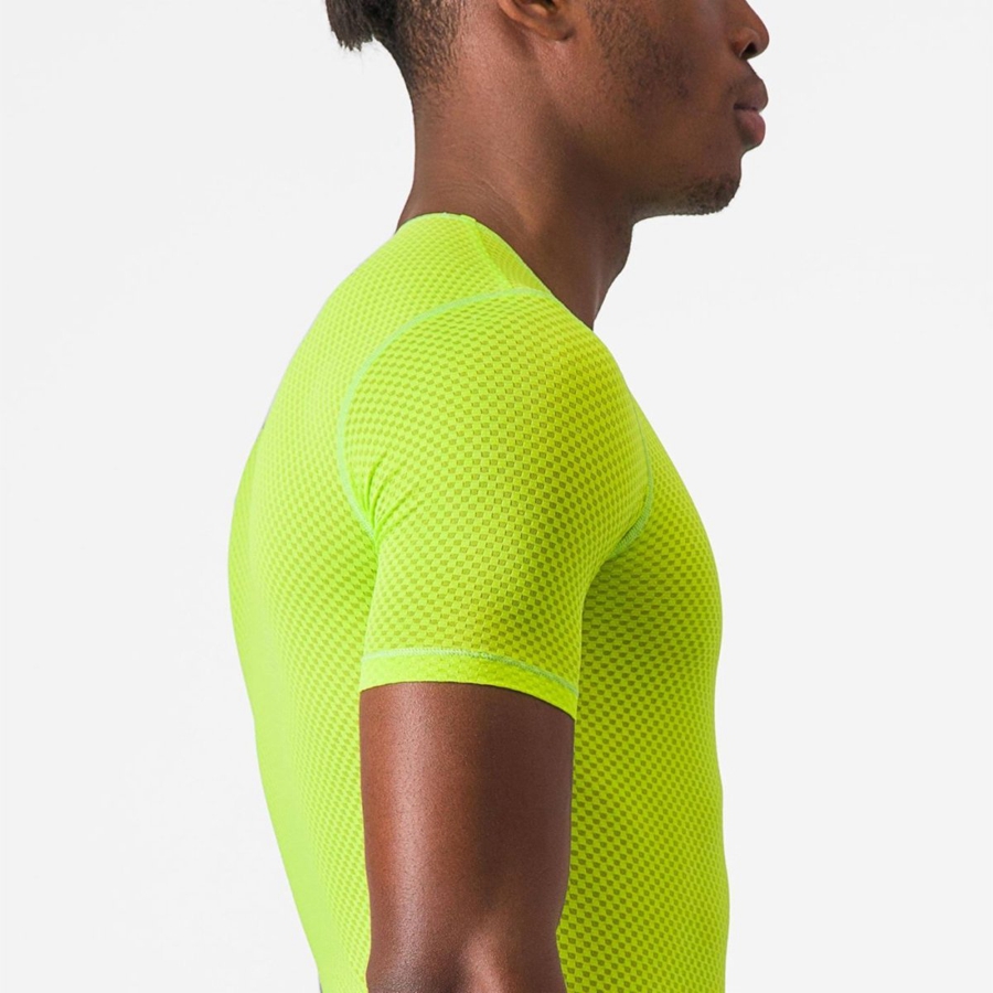 Capa Base Castelli PRO MESH 2.0 SHORT SLEEVE Hombre Verdes Claro | 693718-XPB