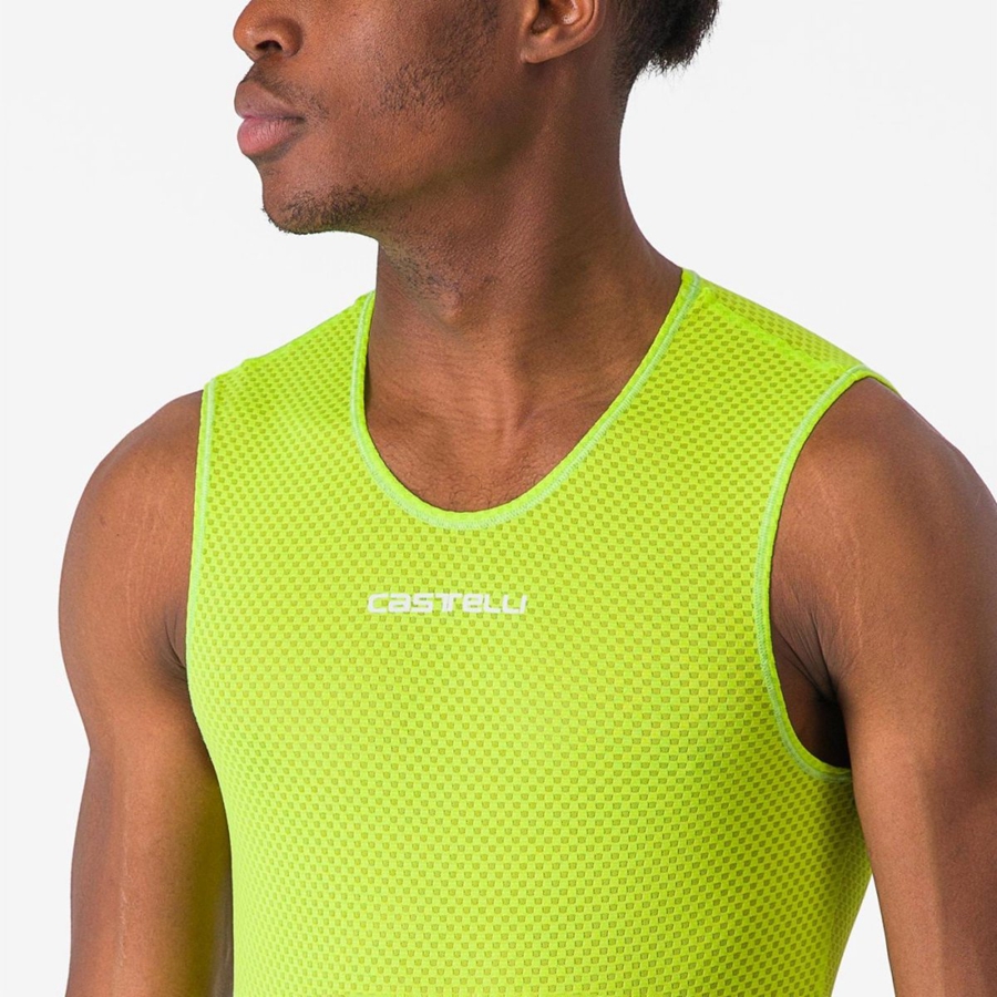 Capa Base Castelli PRO MESH 2.0 SLEEVELESS Hombre Verdes Claro | 209346-QMN