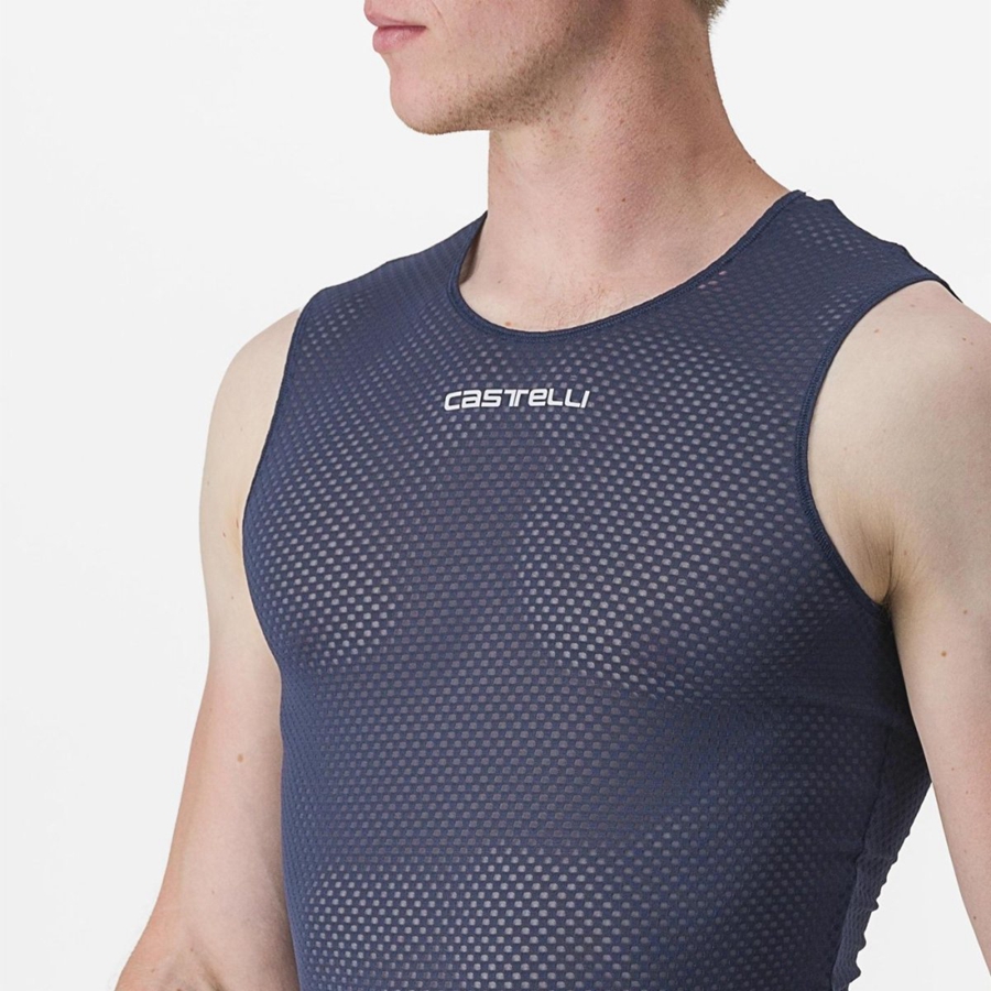 Capa Base Castelli PRO MESH 2.0 SLEEVELESS Hombre Azules | 285764-MZL