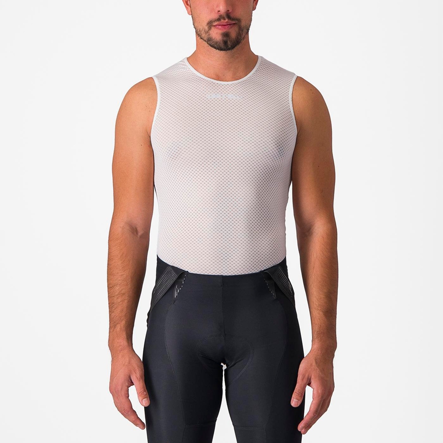 Capa Base Castelli PRO MESH 2.0 SLEEVELESS Hombre Blancos | 453018-WTX