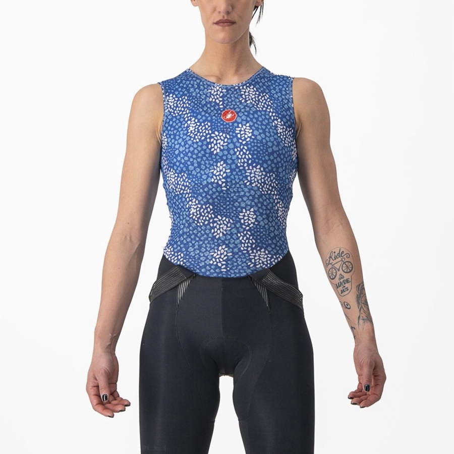 Capa Base Castelli PRO MESH 4 W SLEEVELESS Mujer Azules | 745132-CTA