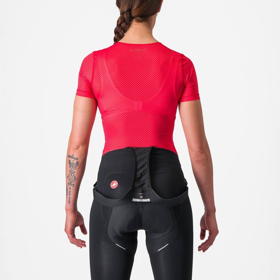 Capa Base Castelli PRO MESH W SHORT SLEEVE Mujer Rojos | 542936-PMI